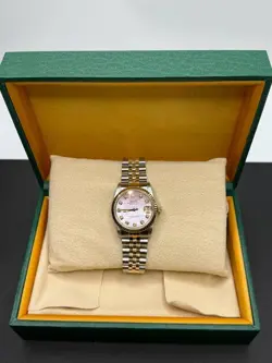 ROLEX 68273 1963 DATEJUST 31MM 14K JUBILEE BAND PINK PEARL FACE SPB-TS 347987