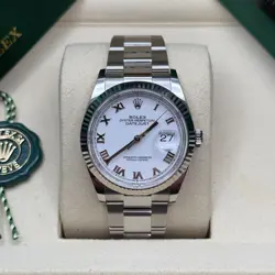 ROLEX DATEJUST 41 NEW 2025 WHITE ROMAN DIAL STAINLESS STEEL FLUTED OYSTER