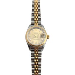 ROLEX 69173 LADIES DATEJUST TWO TONE DIAMOND DIAL 26MM 1988 R SERIAL BOX & PAPER
