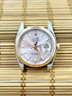 ROLEX DATEJUST 36MM 116201 TWO TONE ROSE GOLD & STAINLESS STEEL PINK DIAL PAPER