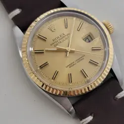 MENS ROLEX OYSTER REF 16013 DATEJUST 36MM 18K SS DATE 1980S AUTOMATIC RA521