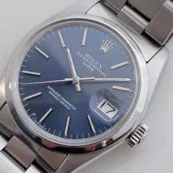 MENS ROLEX OYSTER PERPETUAL DATE REF 1500 35MM 1970S AUTOMATIC VINTAGE RA499