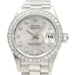 ROLEX DATEJUST 26MM 69136G E PT950 SILVER DIAMOND BEZEL PLATINUM AUTOMATIC 31800