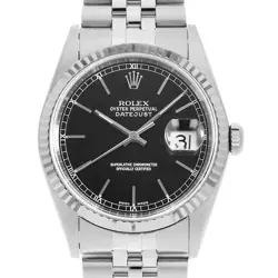 ROLEX DATEJUST 16234 BLACK BAR Y NUMBER SECOND HAND MENS