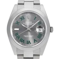 ROLEX DATEJUST 41 126300 SLATE (GREY) GREEN ROMA 3-ROW OYSTER BRACELET RANDO...