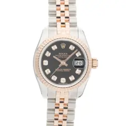 ROLEX DATEJUST26 179171G BLACK WARRANTY 2015 BOX/PAPER