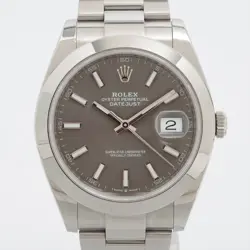 ROLEX DATEJUST 126300 SS SS AT SLATE DIAL OYSTER BRACELET 1 EXTRA LINK