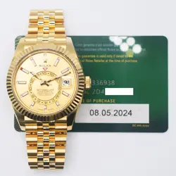 2024 ROLEX SKY-DWELLER, 336938, 42MM, YELLOW GOLD, CHAMPAGNE DIAL, JUBILEE BR...