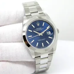 ROLEX 126300 DATEJUST 41 WITH BLUE STICK DIAL ON OYSTER