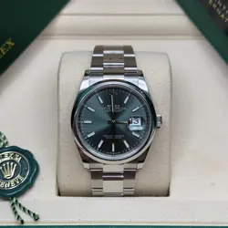ROLEX DATEJUST 36 NEW 2025 MINT GREEN INDEX DIAL STAINLESS STEEL SMOOTH OYSTER