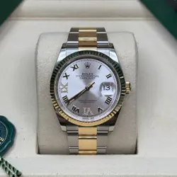 ROLEX DATEJUST 36 NEW 2025 SILVER ROMAN DIAMOND 6 9 DIAL TWO TONE OYSTER