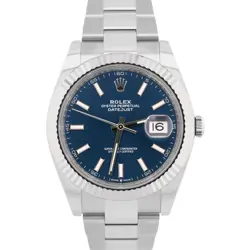 NEW 2025 PAPERS ROLEX DATEJUST 41 BLUE 18K STEEL FLUTED OYSTER 41MM 126334 BOX