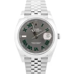 MINT 2023 PAPERS ROLEX DATEJUST WIMBLEDON RHODIUM STEEL 41MM JUBILEE 126300 BOX