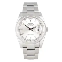 ROLEX DATEJUST 36 STAINLESS STEEL SILVER DIAL SMOOTH BEZEL OYSTER 36MM 116200