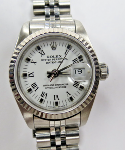 ROLEX 69174 LADIES OYSTER PERPETUAL DATEJUST STAINLESS WHITE FACE 1991