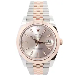 ROLEX DATEJUST 41MM SILVER DIAL WATCH 126301 ROSE GOLD