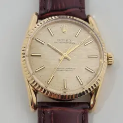 MENS ROLEX OYSTER PERPETUAL 1011 33MM 18K GOLD AUTO 1970S SWISS VINTAGE RJC154