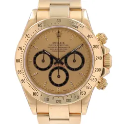 ROLEX DAYTONA 18KY  40MM 16528 CHAMPAGNE SMALL INDEX LUMINOUS DIAL, TACHYMETER