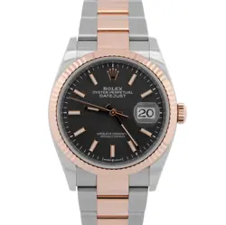 MINT ROLEX DATEJUST 36 RHODIUM 18K ROSE GOLD STEEL OYSTER 36MM 126231 WATCH