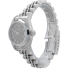 Rolex Ladies Watch Datejust 79160 26mm Grey Index Dial Smooth Bezel Oyster Band