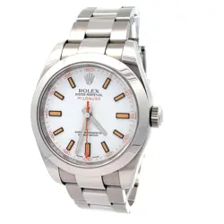 ROLEX 2008 MILGAUSS 116400 STAINLESS STEEL WHITE DIAL WATCH W/ BOX AND PAPERS