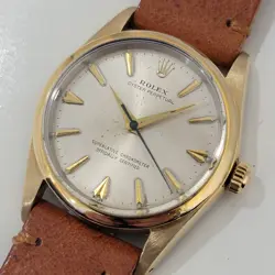 MENS ROLEX OYSTER PERPETUAL 1014 W PAPER 34MM AUTOMATIC 1960S GOLD CAPPED RA236T