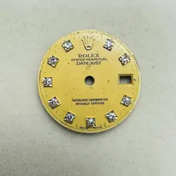 ROLEX FACTORY DIAMOND DIAL LEMON COLOR 26MM DATEJUST WATCH CHAMPAGNE YELLOW GOLD