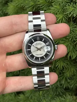 ROLEX DATEJUST 116200 36MM TUXEDO DIAL 2006 WITH ROLEX BOX AND PAPERS