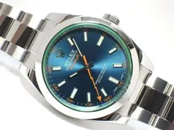 ROLEX MILGAUSS GREEN GLASS Z BLUE REF.116400GV '18 MENS116400GV