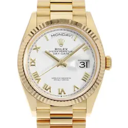 ROLEX DAY-DATE 36 128238 WHITE ROME RANDOM NUMBER SECOND HAND MENS
