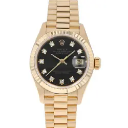 ROLEX DATEJUST 10P DIAMOND 69178G BLACK L NUMBER SECOND HAND WOMEN
