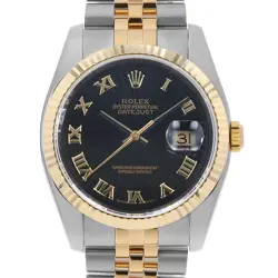 ROLEX DATEJUST 116233 BLACK SUNBEAM ROME F NUMBER SECOND HAND MENS