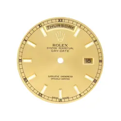 ROLEX DAY-DATE DIAL 118238/18038/18238 CHAMPAGNE W/18KYG HANDS & DAY/DATE WHEELS