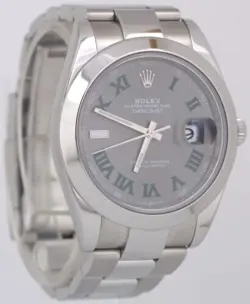MINT Rolex DateJust WIMBLEDON Stainless Steel Oyster Roman 41mm Watch 126300