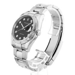 ROLEX DATEJUST 10P DIAMOND 116234G BLACK CARVING COMPUTER 3 ROW OYSTER  497984