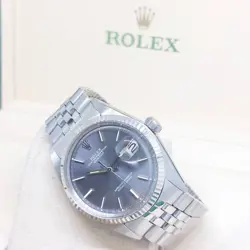 ROLEX 36MM 1601 GREY INDEX DIAL STEEL DATEJUST (1971)