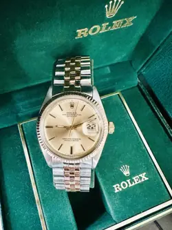 RARE ROLEX DATEJUST REF 1601 36MM ROSE GOLD & STEEL JUBILEE BAND WATCH