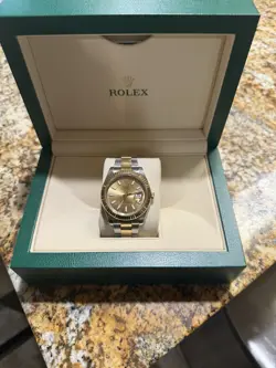 ROLEX DATEJUST 41 CHAMPAGNE TWO-TONE 18K YELLOW GOLD STAINLESS 41MM 126333