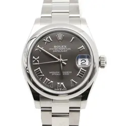 ROLEX DARK GREY ROMAN DIAL OYSTER STEEL WOMEN'S WATCH 31MM 278240 120300739