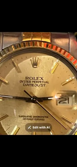 ROLEX DATEJUST MEN'S 2TONE 18K GOLD STAINLESS STEEL CHAMPAGNE JUBILEE BAND 16013