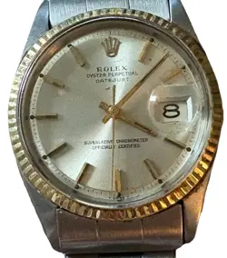 ROLEX DATEJUST MENS STAINLESS STEEL 14K FLUTED BEZEL AUTOMATIC RUNS W/ APPRAISAL