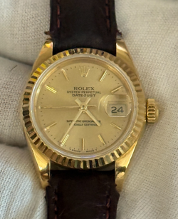 ROLEX 18K YELLOW GOLD LADIES DATEJUST REF. 69178 26MM WATCH