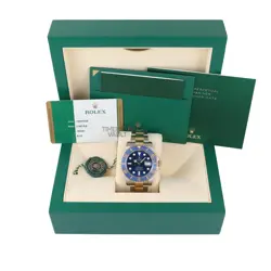 ROLEX MENS SUBMARINER 116613LB 18K GOLD & STEEL 40MM BLUE DIAL BLUE CERAMIC-B&P