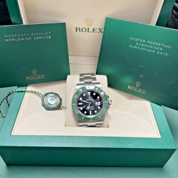 ROLEX SUBMARINER 126610LV BLACK DIAL OYSTER BRACELET WITH GREEN BEZEL AND BOX