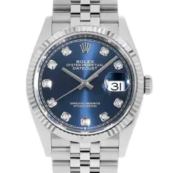 ROLEX DATEJUST 36 10P DIAMOND 126234G BLUE 5 ROW JUBILEE BRACELET RANDOM NUM...