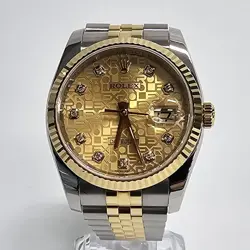 ROLEX DATEJUST COMBINATION COMPUTER DIAL DIAMOND 10P 36MM MEN'S WATCH 116233