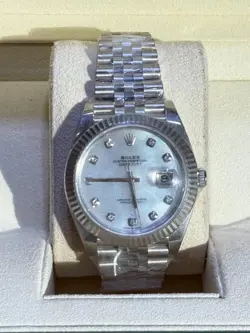 ROLEX DATEJUST 41MM STAINLESS STEEL JUBILEE STRAP DIAMOND DIAL FACTORY WATCH