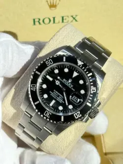 ROLEX SUBMARINER 41MM STAINLESS STEEL OYSTER STRAP BLACK DIAL DATE WATCH 2024