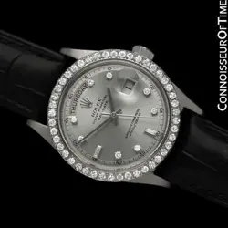 ROLEX PRESIDENT MENS 18K WHITE GOLD & DIAMOND WATCH - MINT WITH WARRANTY