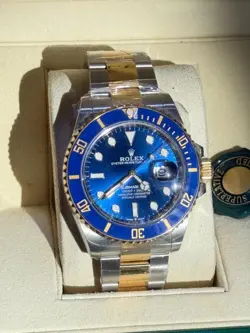 ROLEX BLUESY TWO TONE 18K YELLOW GOLD STAINLESS STEEL OYSTER STRAP WATCH 2024